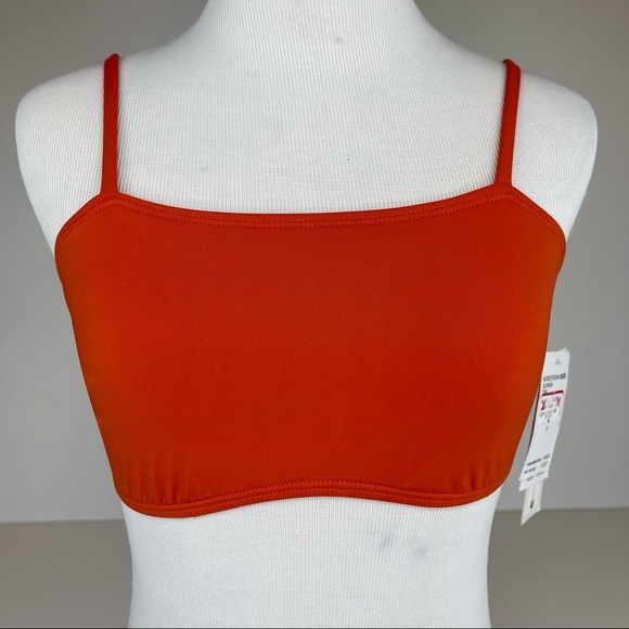 Bikini Lab Bandeau Swim Top Lace Back BL9RE89 Rust Orange S - Picture 12 of 14